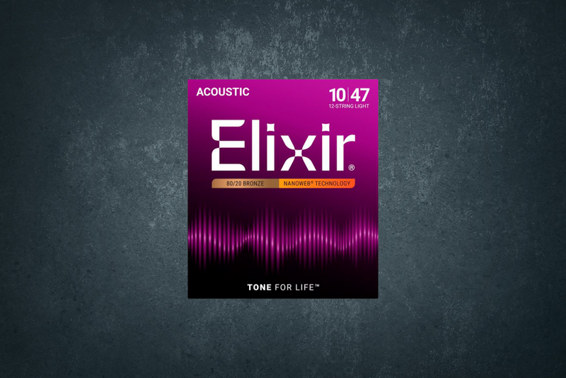 Струны Elixir 11152 80/20 Bronze Nanoweb Light Acoustic 12-String 10-47 для акустической гитары, 12 струн
