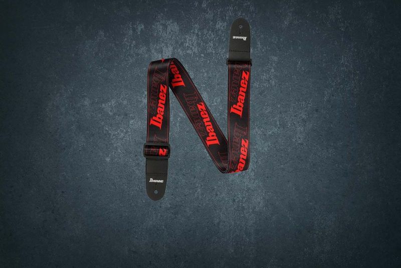 Ibanez GSD50 Logo Design Strap (Black/Red), гитарный ремень