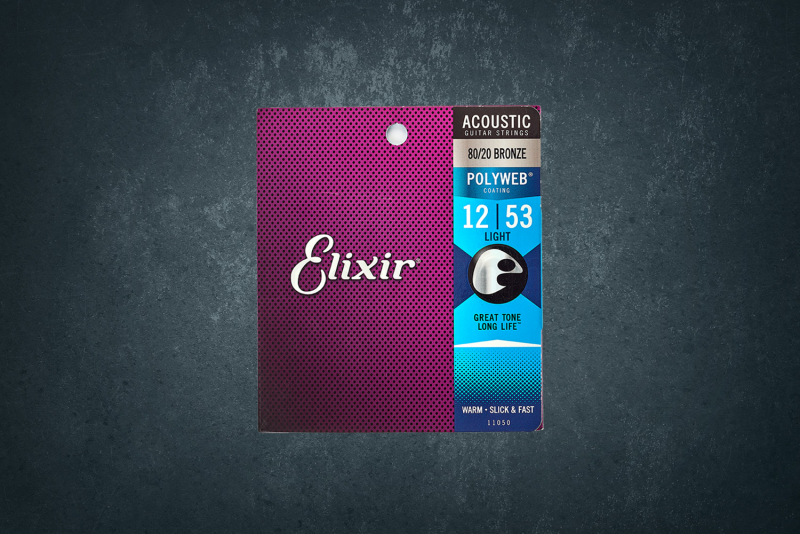Струны Elixir 11050 Polyweb Light Acoustic для акустической гитары, 12-53