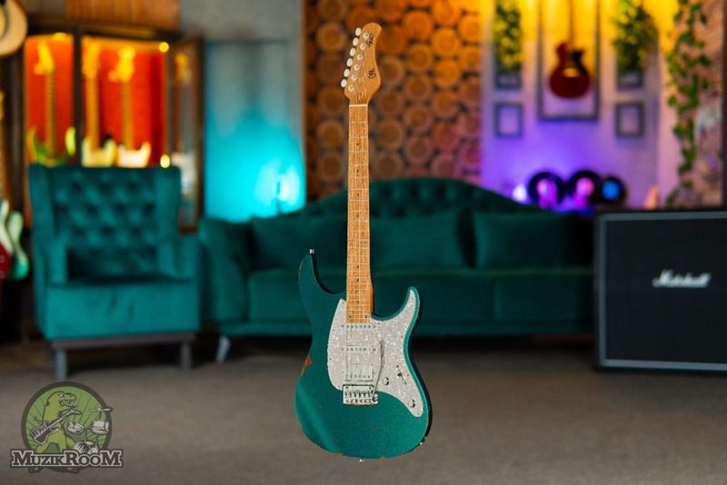 Mayones Guitars Aquila Aged V24 6 Monolith Metallic Neon Green