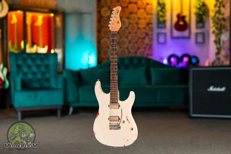 Mayones Guitars Aquila Aged V24 6 Monolith Olympic White