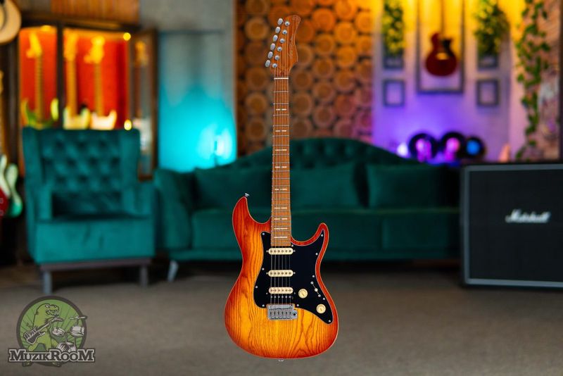 Larry Carlton S7 Ash Top Amber Burst, электрогитара