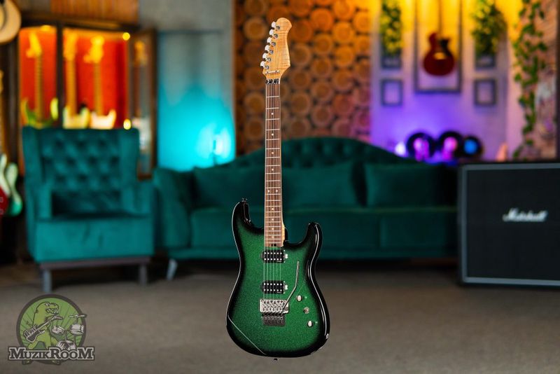 Harley Benton ST-80FR HH Emerald Sparkle Burst
