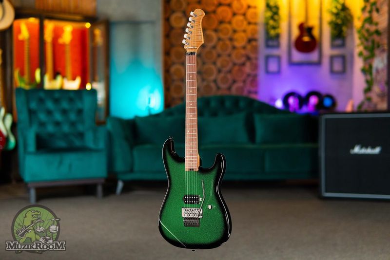 Harley Benton ST-80FR Emerald Sparkle Burst