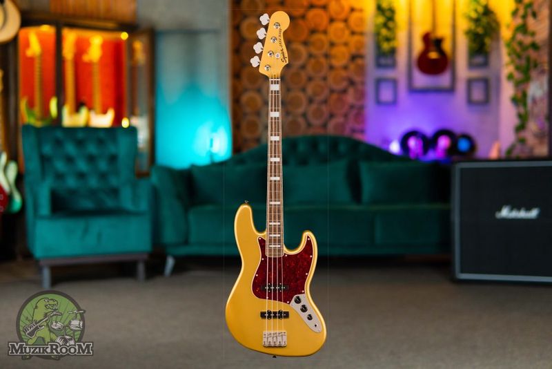 Squier Classic Vibe 70s Jazz Bass LRL Aztec Gold, бас-гитара
