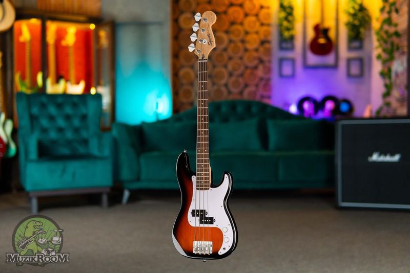 Squier Mini Precision Bass LRL 2-Colour Sunburst, бас-гитара
