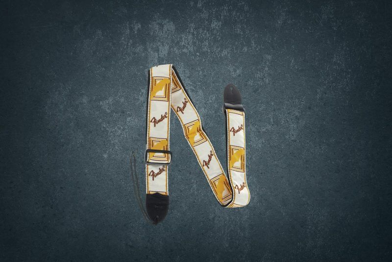 Fender Monogrammed Strap White/Brown/Yellow