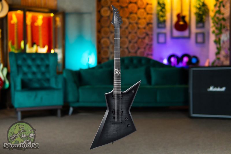 Solar Guitars E2.6FBB-27 Baritone Flame BK Flame Black Burst Matte