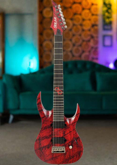 Solar Guitars A2.7Canibalismo+ Blood Red Open Pore W Blood Splatter