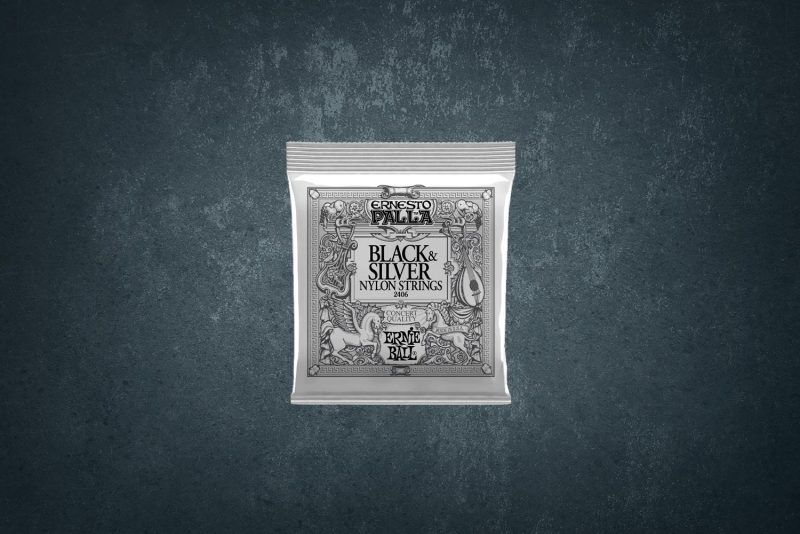 Ernie Ball 2406 Ernesto Palla Black Silver Nylon Medium 28-42