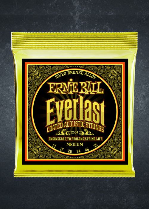 Ernie Ball 2554 Everlast Coated 80/20 Bronze Medium 13-56