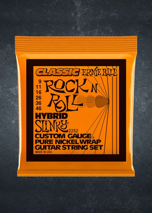 Ernie Ball 2252 Classic Rock n Roll Pure Nickel Slinky Hybrid 9-46