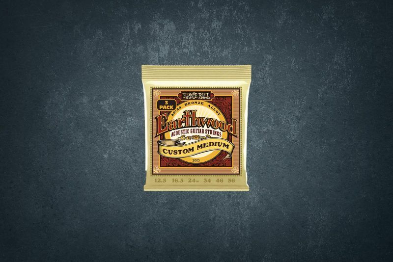 Ernie Ball 3005 Earthwood 80/20 Bronze Custom Medium 3 Pack 10-52, струны для акустической гитары