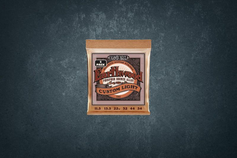 Ernie Ball 3545 Earthwood Phosphor Bronze Custom Light 3 Pack 11.5-54, струны для акустической гитары