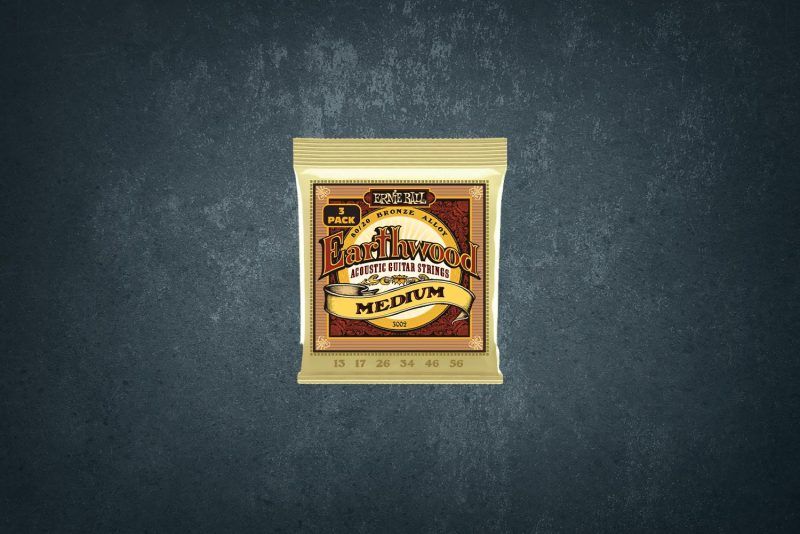 Ernie Ball 3002 Earthwood 80/20 Bronze Medium 3 Pack 13-56, струны для акустической гитары