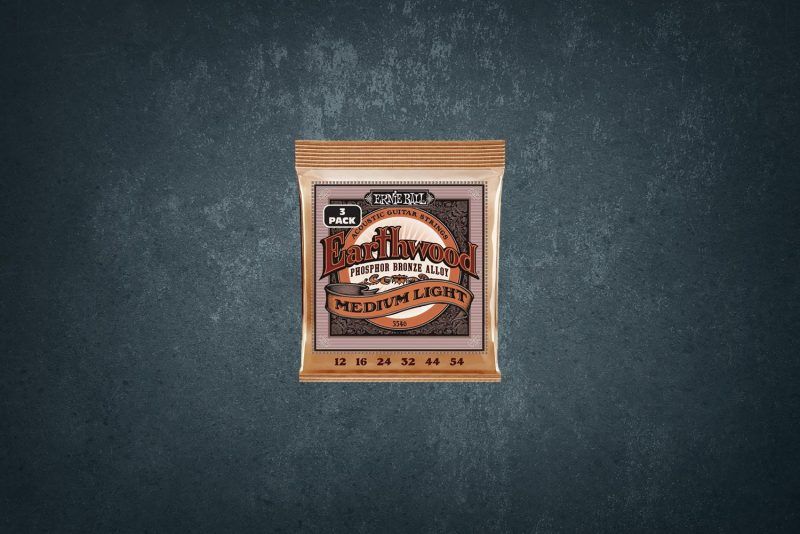 Ernie Ball 3546 Earthwood Phosphor Bronze Medium Light 3 Pack 12-54, струны для акустической гитары