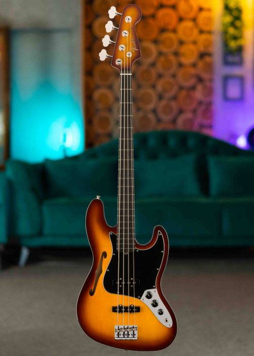 Fender LTD Suona Thinline Jazz Bass EB Violin Burst