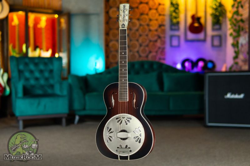 Gretsch G9240 Alligator Round-Neck Biscuit Cone Resonator Sunburst