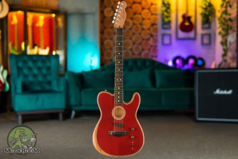 Fender American Acoustasonic Telecaster Crimson Red