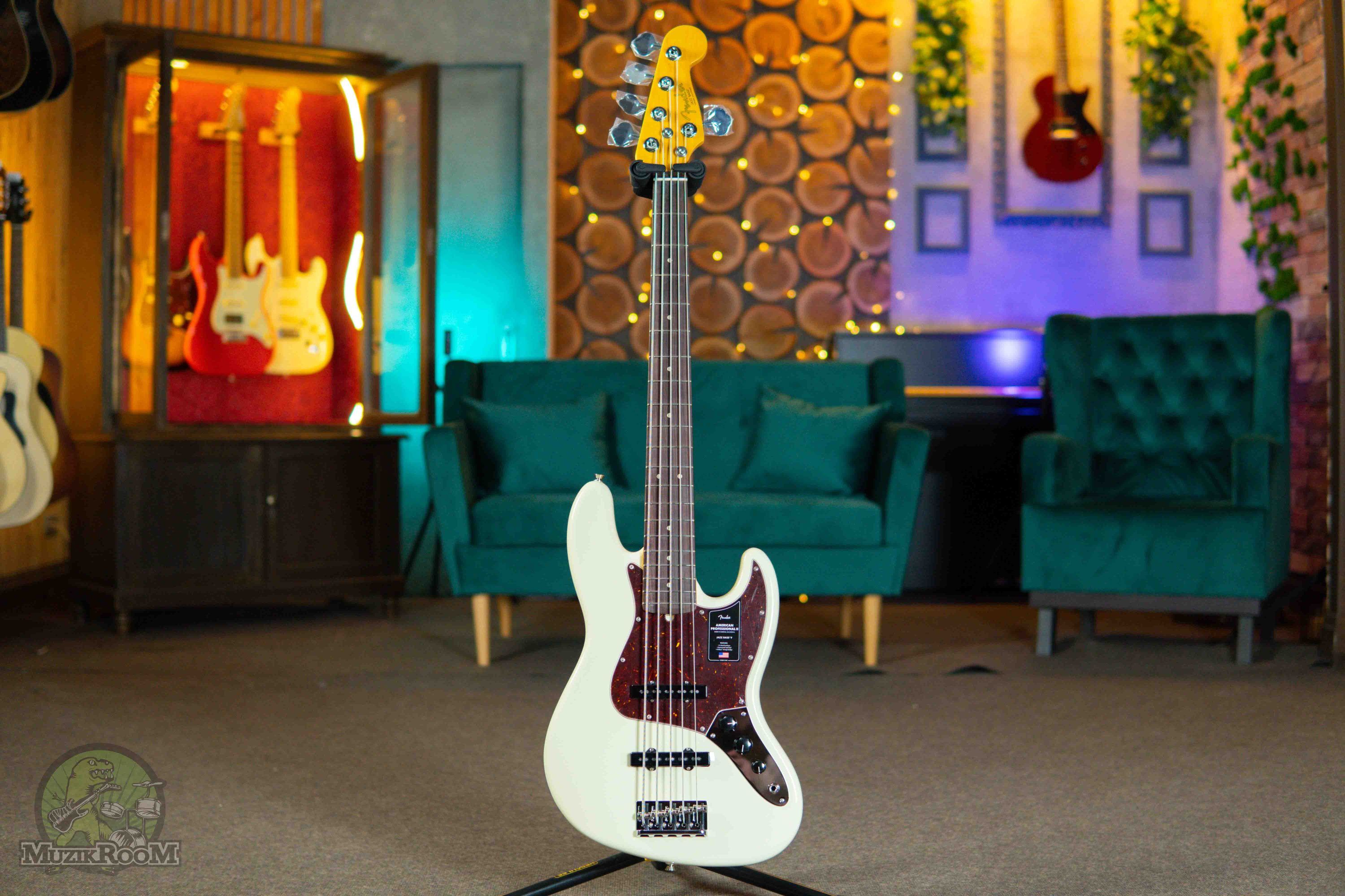 Fender American Professional II Jazz Bass V RW Olympic White