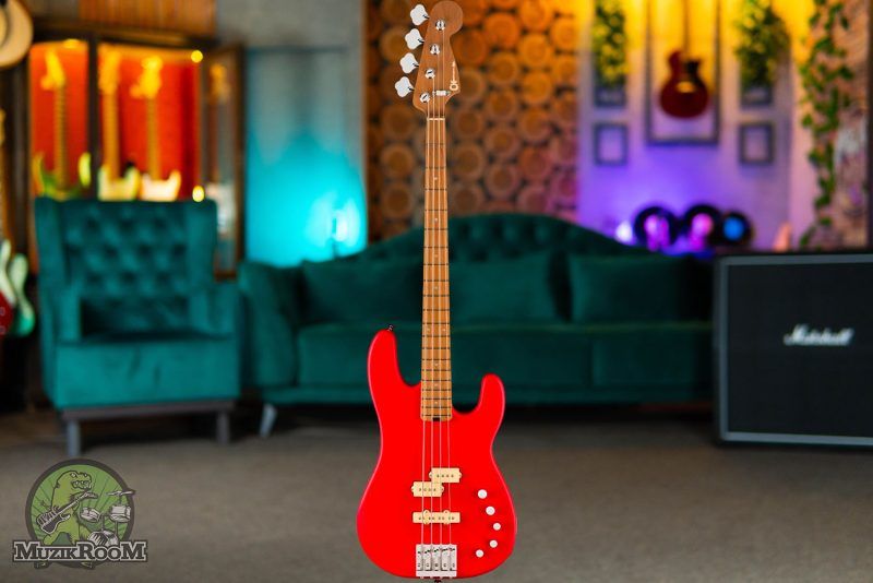 Charvel Pro-Mod San Dimas Bass PJ IV MAH Satin Ferrari Red