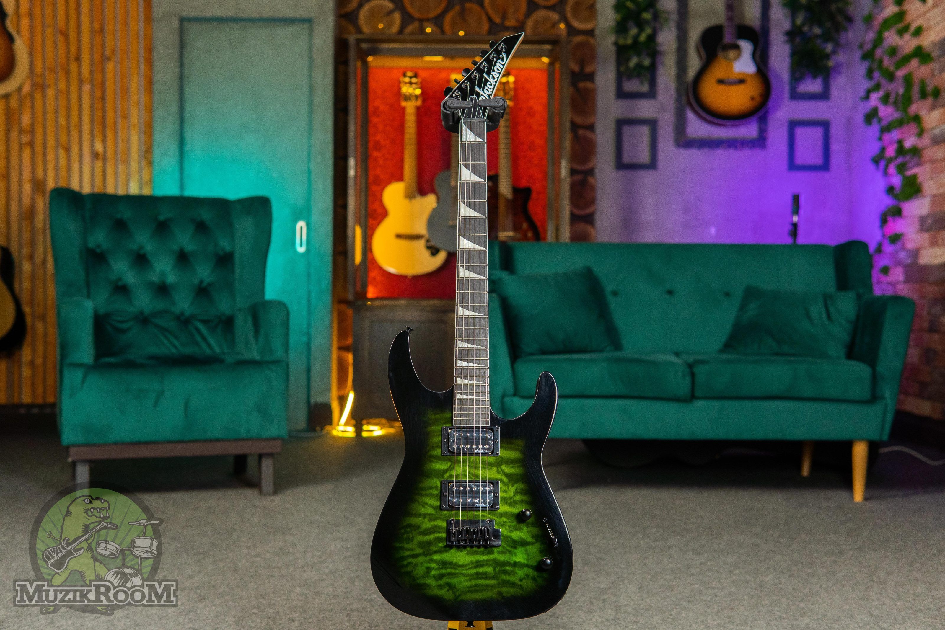 Jackson JS Series JS20 DKQ 2PT Transparent Green Burst