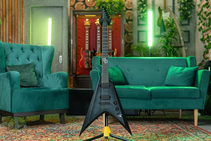 Solar Guitars V2.6FBB Baritone Flame Black