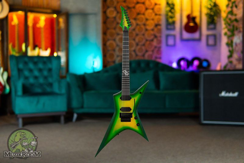 Solar Guitars X1.7FRLB Lime Burst Matte