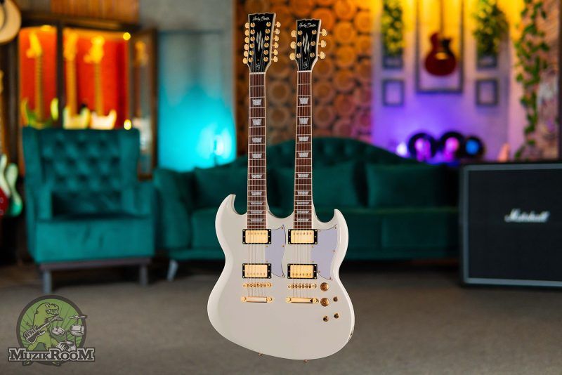 Harley Benton DC-Custom II 612 White