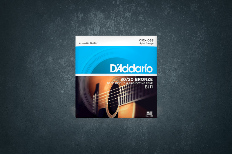 D'ADDARIO EJ11 струны для акустической гитары, бронза, 80/20, Light, 12-53