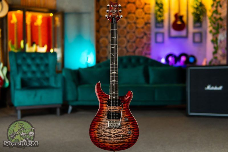 PRS SE Custom 24-08 Quilt Charcoal Cherry Burst