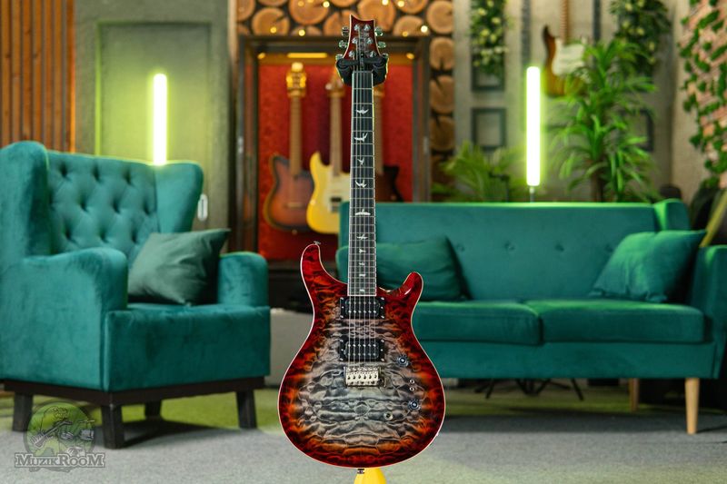 PRS SE Custom 24-08 Quilt Charcoal Cherry Burst