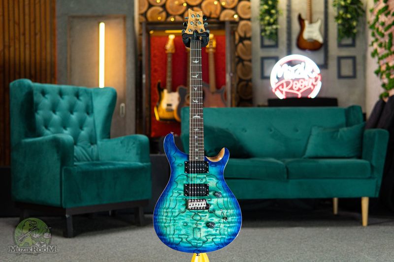 PRS SE Exotic Custom 24 Burled Ash LTD Lake Blue