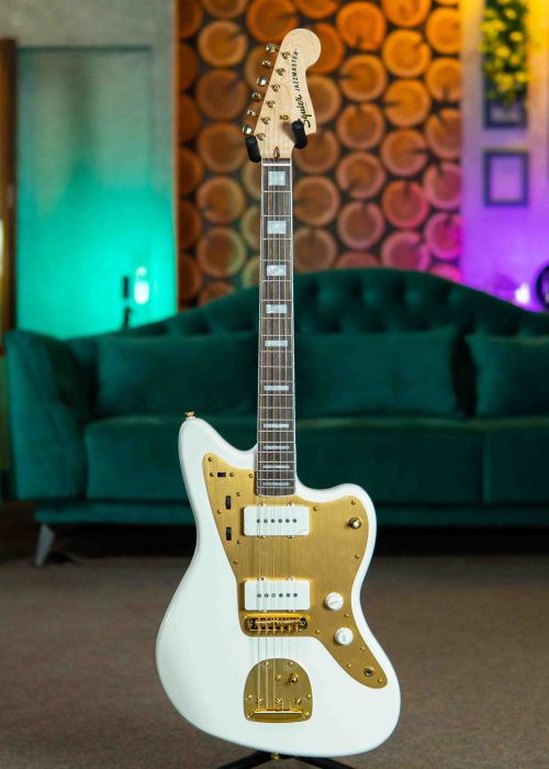 Squier 40th Anniversary Jazzmaster Gold Edition LRL Olympic White